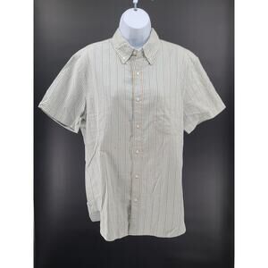 J. Crew Broken in Oxford Blue Striped Casual Shirt Classic fit size Med Preppy